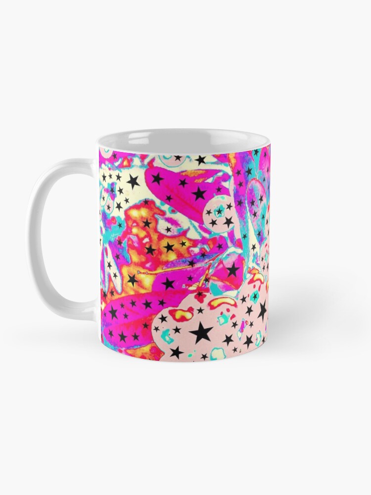 Thumbnail 3 of 6, Coffee Mug, Starry and Sweet - Galactic Stars Neon Art designed and sold by OneDayArt.