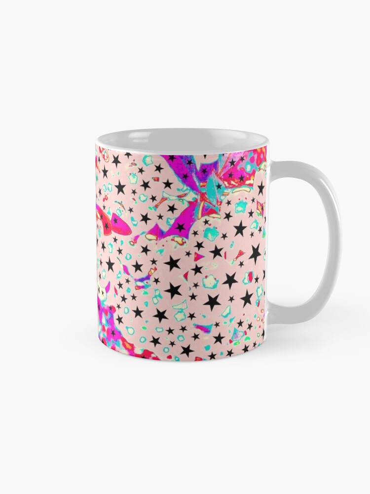 Thumbnail 5 of 6, Coffee Mug, Starry and Sweet - Galactic Stars Neon Art designed and sold by OneDayArt.