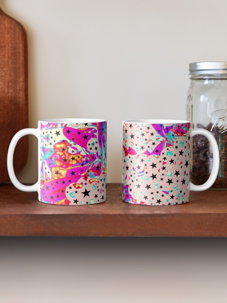 Thumbnail 2 of 6, Coffee Mug, Starry and Sweet - Galactic Stars Neon Art designed and sold by OneDayArt.