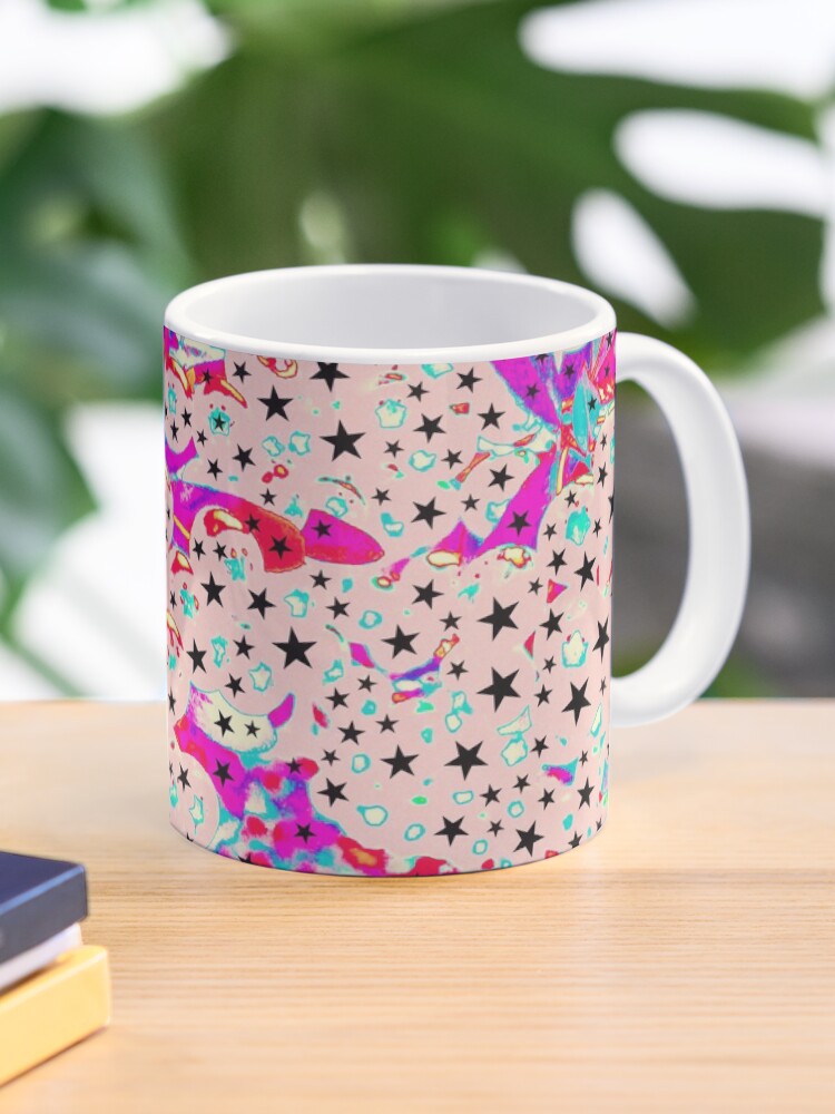 Thumbnail 1 of 6, Coffee Mug, Starry and Sweet - Galactic Stars Neon Art designed and sold by OneDayArt.