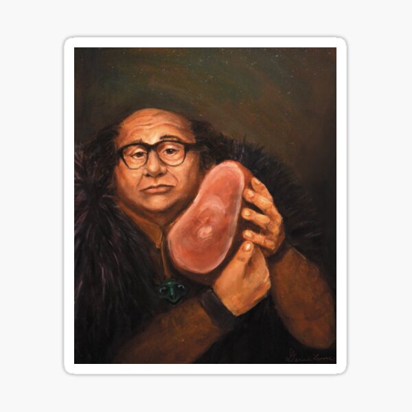 Vista previa del artículo con la obra «Danny Devito y su Amado Jamón», diseñado y vendido por DeniseLemons.