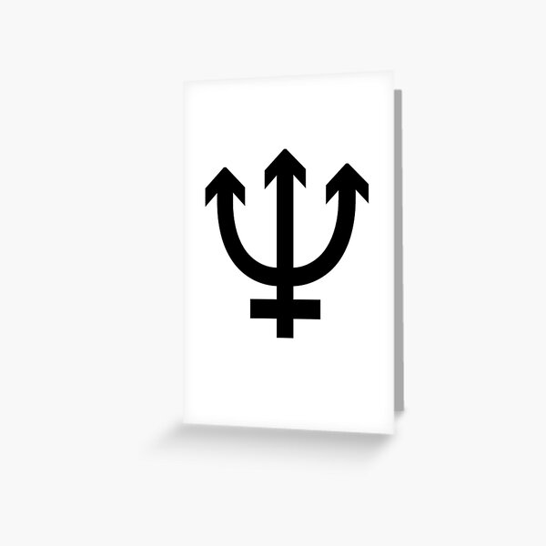 ♆ Neptune alchemical symbol for bismuth/tinglass U+2646 ♆ Greeting Card