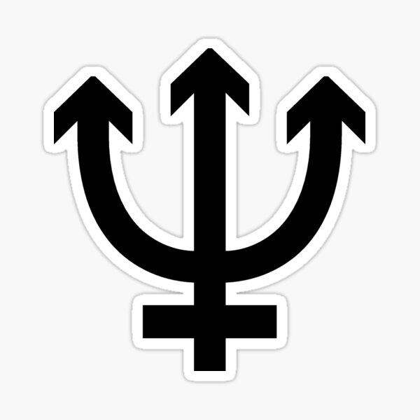 ♆ Neptune alchemical symbol for bismuth/tinglass U+2646 ♆ Sticker