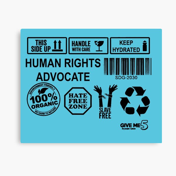 Defender of human rights (black) Canvas Print