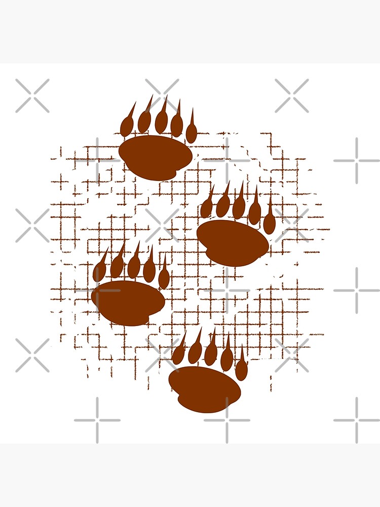 Bear Cub Paw Prints On Distressed Background Greeting Card By Almdrs Redbubble