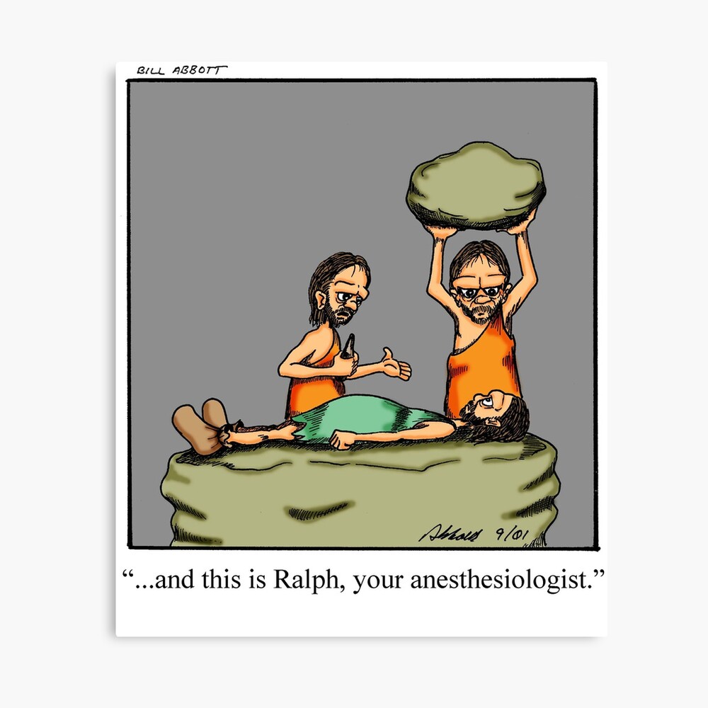 Funny Medical Caveman Anesthesiologist Cartoon Art" Photographic Print for  Sale by abbottoons | Redbubble