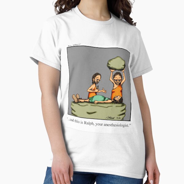 Item preview, Funny Medical Caveman Anesthesiologist Cartoon Art designed and sold by abbottoons.