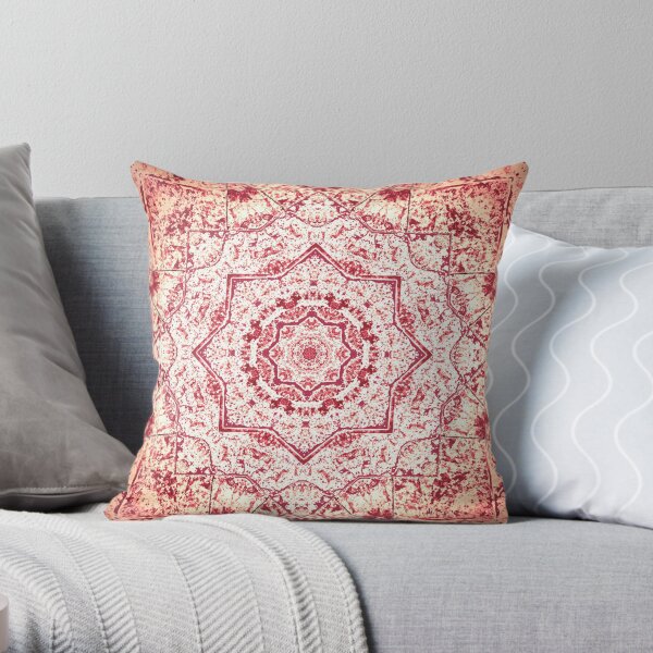 Gift for Yogi - Zen Pink Mandala Design - Yoga Present Throw Pillow
