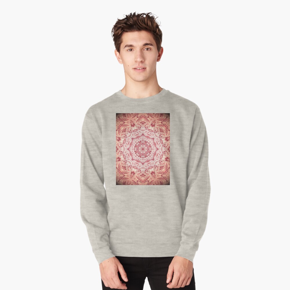 Gift for Yogi - Zen Pink Mandala Design - Yoga Present Pullover Sweatshirt