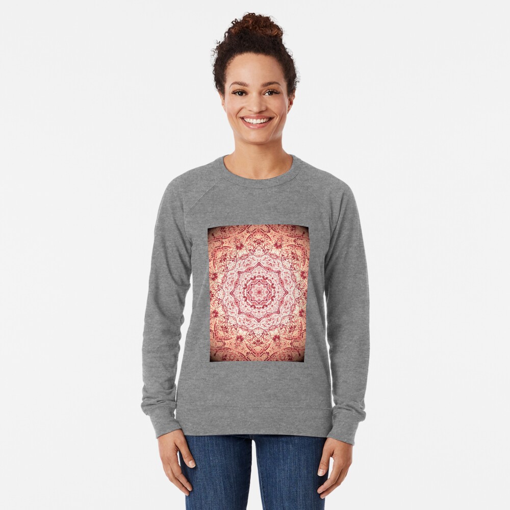 Gift for Yogi - Zen Pink Mandala Design - Yoga Present Lightweight Sweatshirt