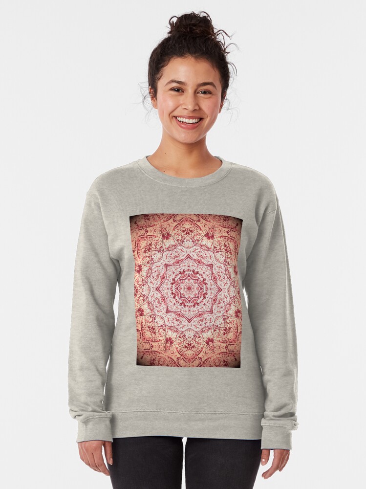 Alternate view of Gift for Yogi - Zen Pink Mandala Design - Yoga Present Pullover Sweatshirt