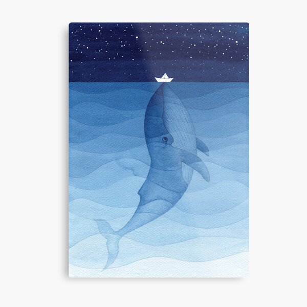 Blue whale, sea animal Metal Print
