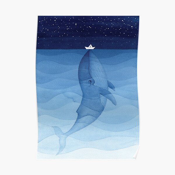 Blue whale, sea animal Poster