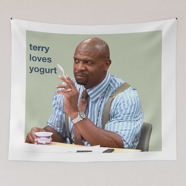 Item preview, Terry Loves Yogurt (Brooklyn 99) with background designed and sold by minnesotarae.