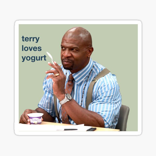 Item preview, Terry Loves Yogurt (Brooklyn 99) with background designed and sold by minnesotarae.