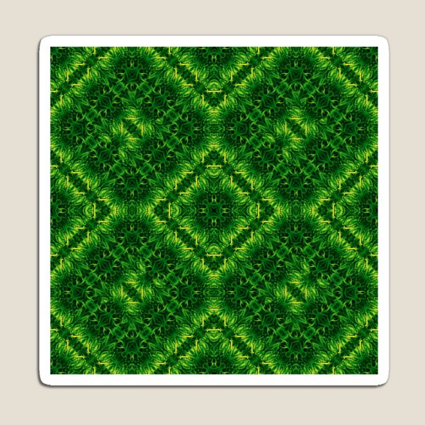 Velvet Splash Green Grass Stitched Maze Pattern  Magnet