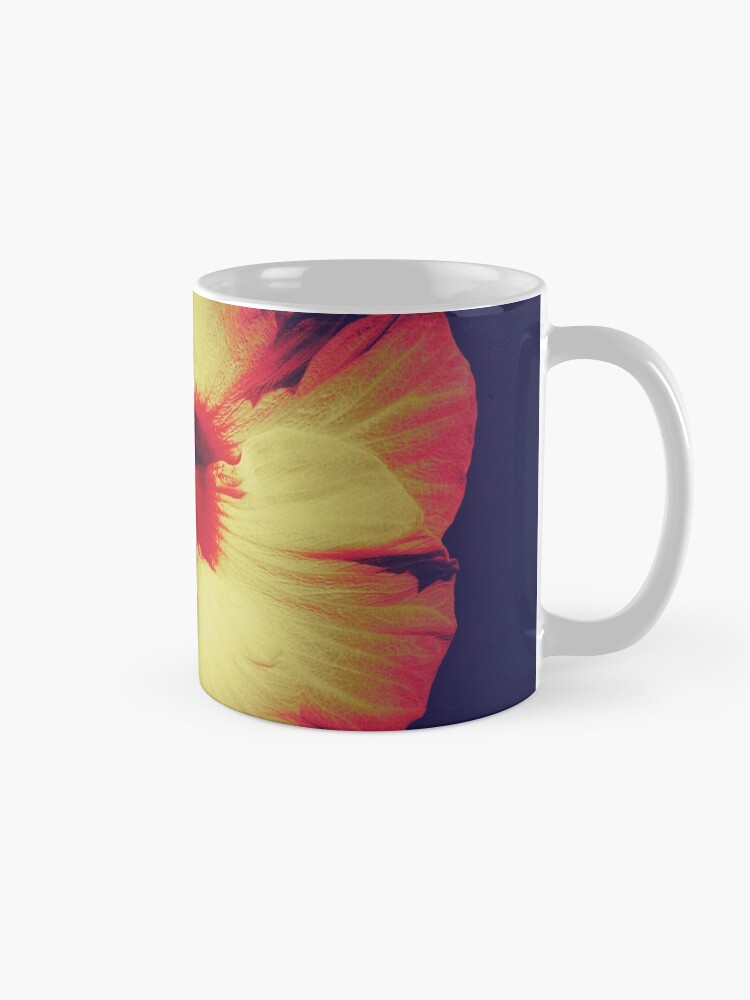Alternate view of Floral Gift - Single Hibiscus Black Orange and Beige Design Coffee Mug