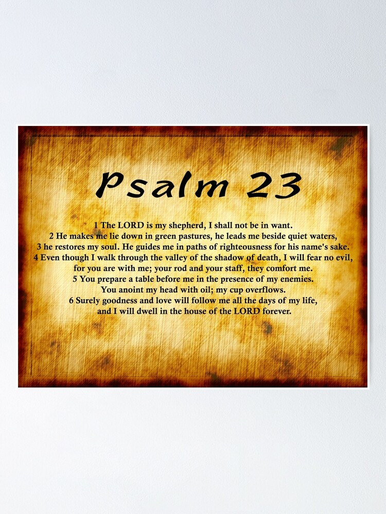 Psalm 23 Poster Christian Wall Art Scripture Poster