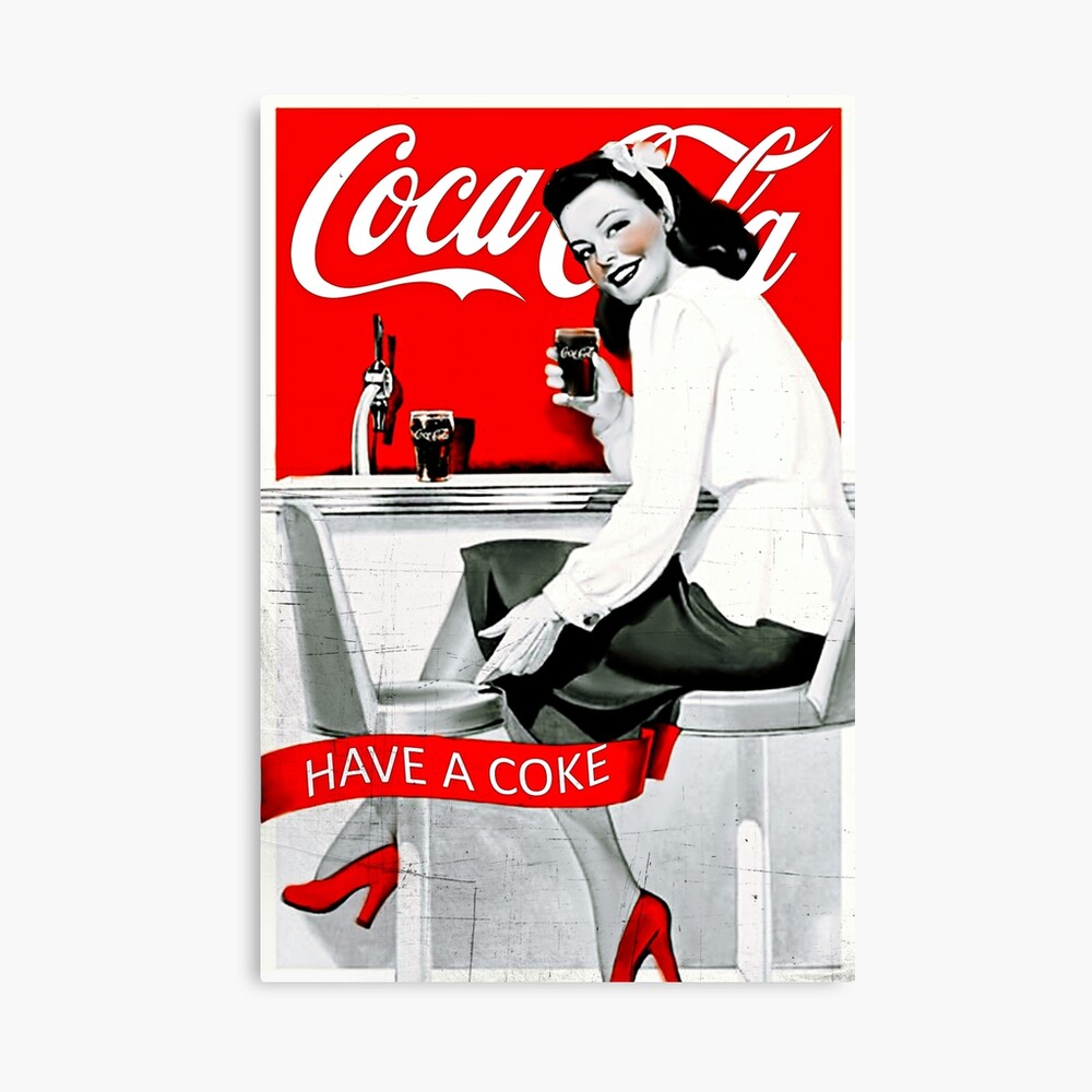 Coca Cola Alte Werbung Fotodruck Von Noramohammed Redbubble