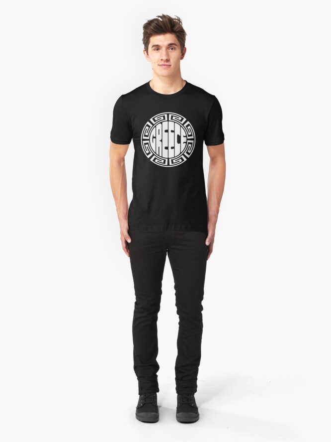Alternate view of Greece - original round design Slim Fit T-Shirt