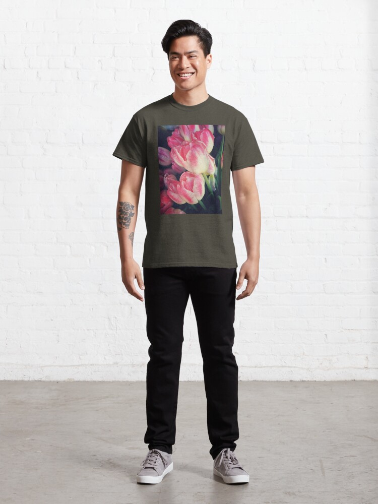Alternate view of Tulip Lovers - Dramatic Pink Tulips Art Photography Classic T-Shirt