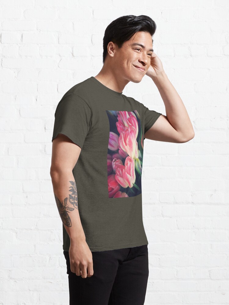 Alternate view of Tulip Lovers - Dramatic Pink Tulips Art Photography Classic T-Shirt