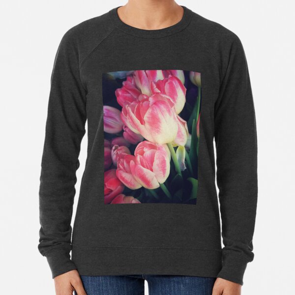 Tulip Lovers - Dramatic Pink Tulips Art Photography Lightweight Sweatshirt
