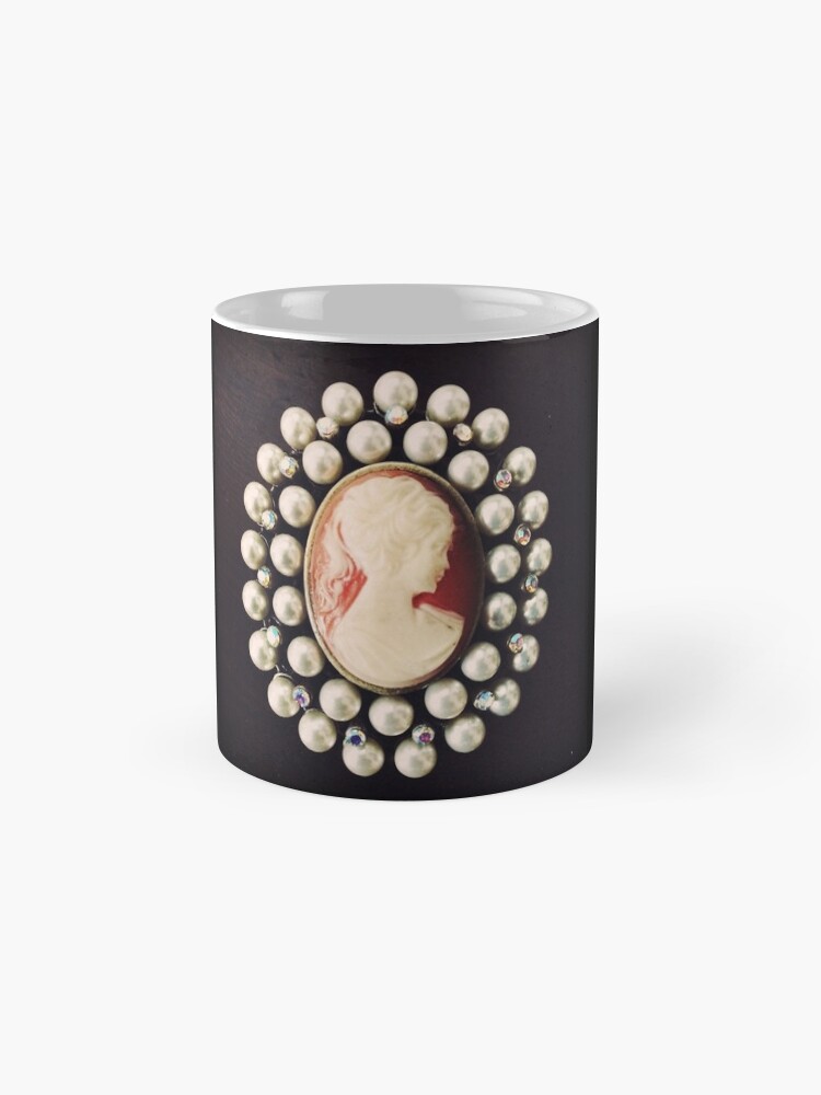 Thumbnail 4 of 6, Coffee Mug, Classic Vintage Cameo - Art Photo - Jewelry Inspired Gift designed and sold by OneDayArt.