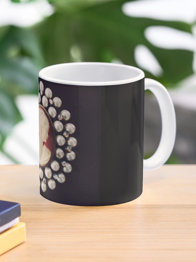 Thumbnail 1 of 6, Coffee Mug, Classic Vintage Cameo - Art Photo - Jewelry Inspired Gift designed and sold by OneDayArt.