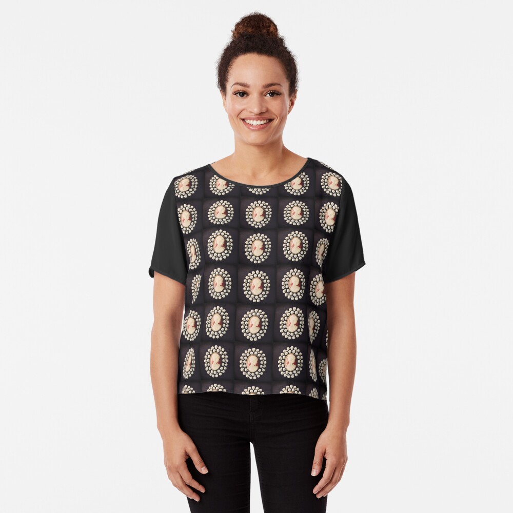 Classic Vintage Cameo - Art Photo - Jewelry Inspired Gift Chiffon Top