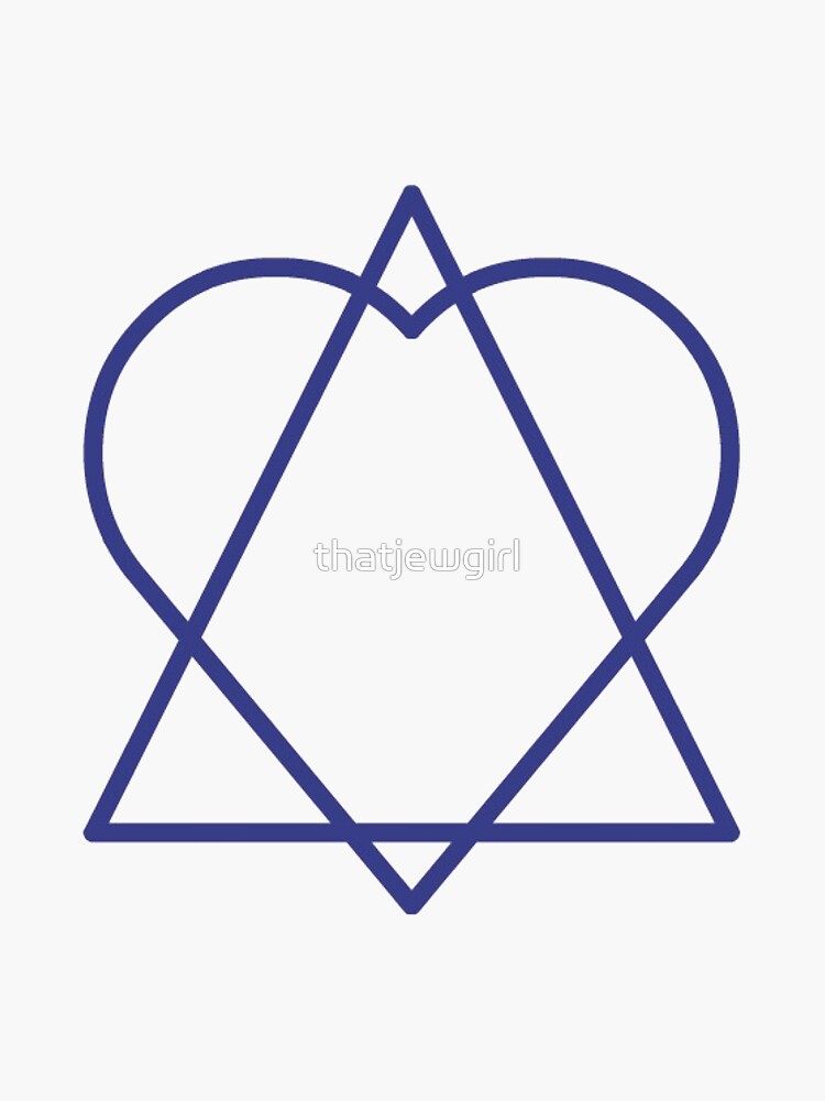 “Heart jewish star cutout” Sticker by thatjewgirl | Redbubble