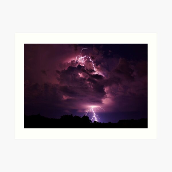 Lightning strike in Missouri Art Print