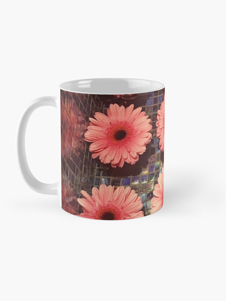 Thumbnail 3 of 6, Coffee Mug, Flower Lovers Gift - Pink Gerberas designed and sold by OneDayArt.