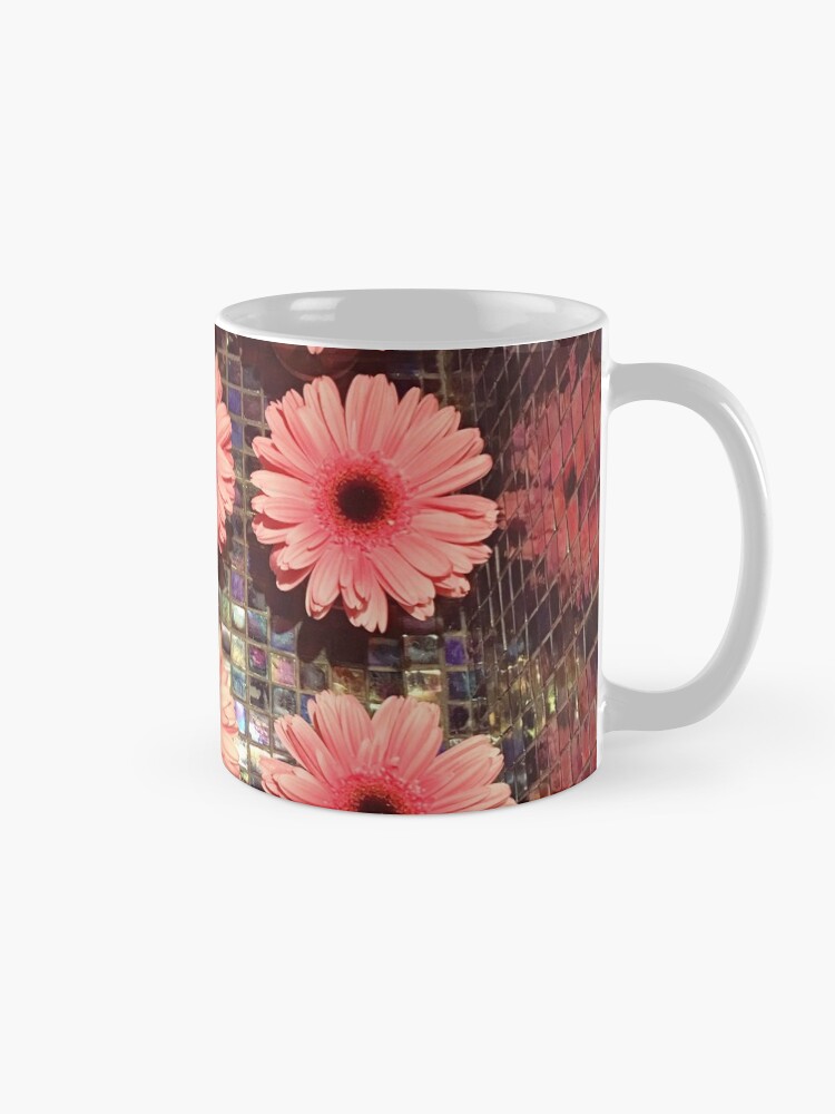 Thumbnail 5 of 6, Coffee Mug, Flower Lovers Gift - Pink Gerberas designed and sold by OneDayArt.