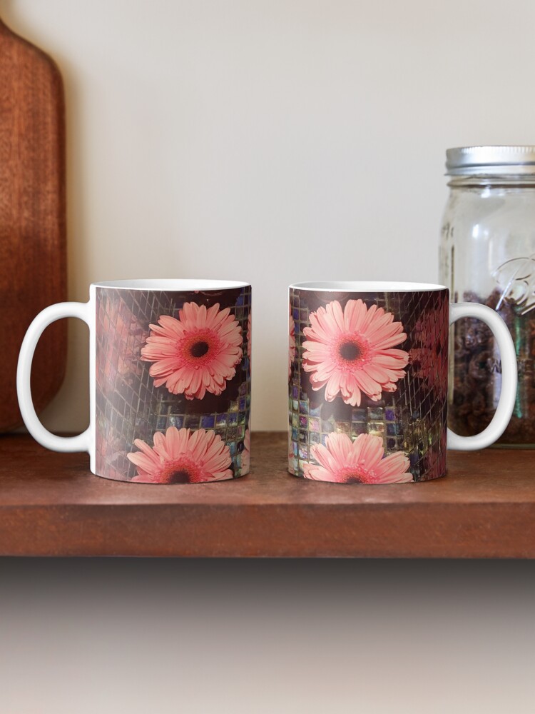 Thumbnail 2 of 6, Coffee Mug, Flower Lovers Gift - Pink Gerberas designed and sold by OneDayArt.