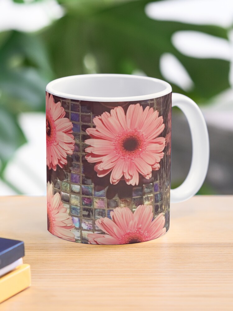 Thumbnail 1 of 6, Coffee Mug, Flower Lovers Gift - Pink Gerberas designed and sold by OneDayArt.