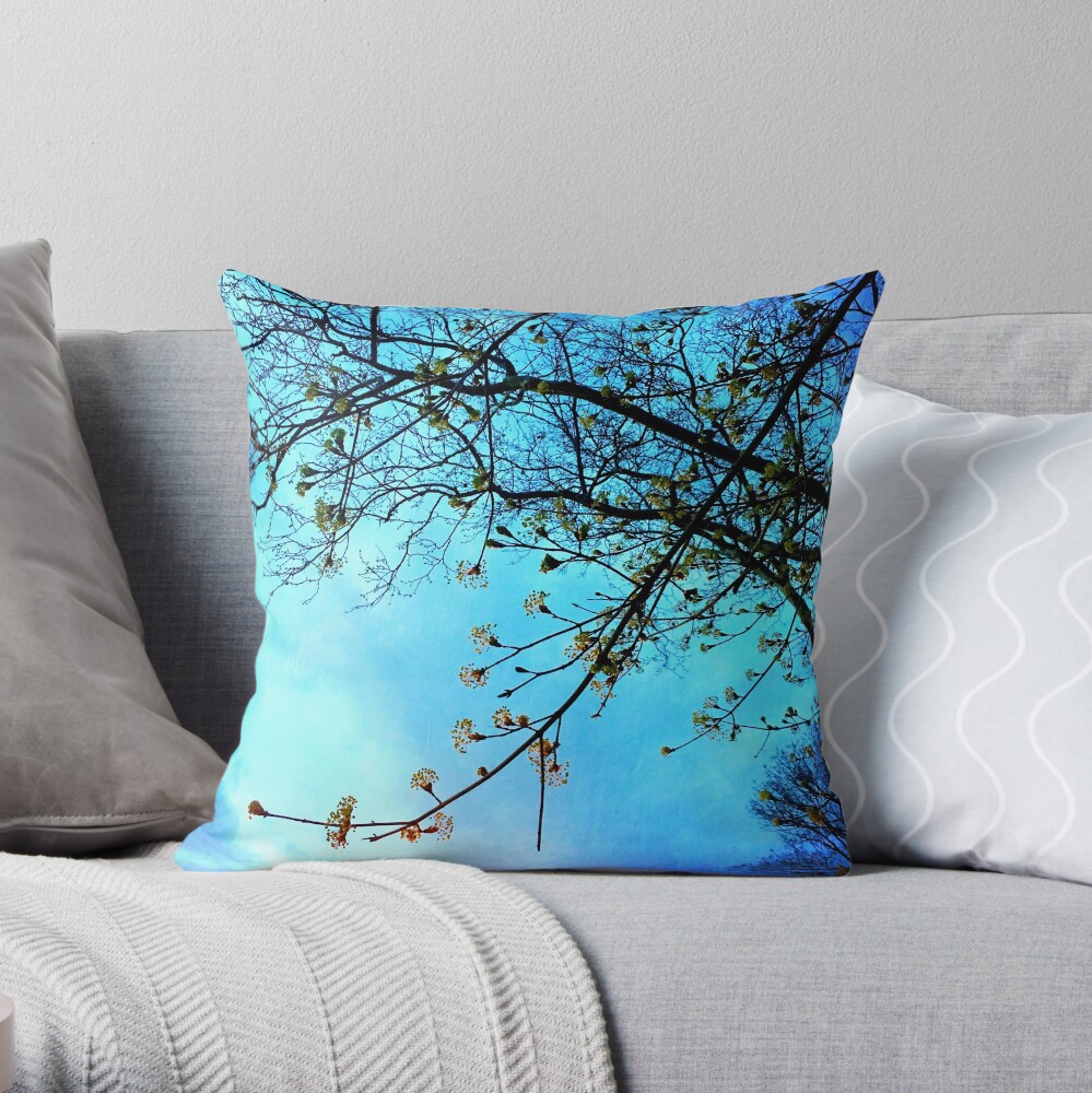 Gift for Nature Lovers - Spring blooms at dusk Throw Pillow