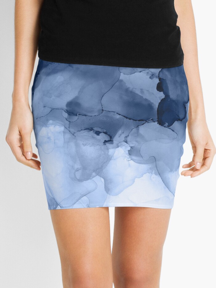 Thumbnail 1 of 4, Mini Skirt, Stormy Weather designed and sold by PrintsProject.