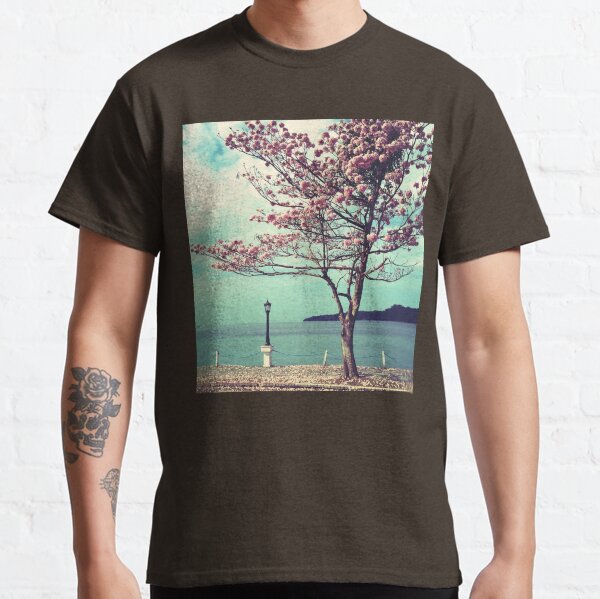 Blooms by the Sea - Panama Landscape - Pink Guayacan Tree Classic T-Shirt