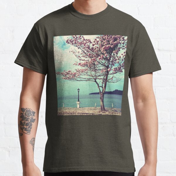 Blooms by the Sea - Panama Landscape - Pink Guayacan Tree Classic T-Shirt