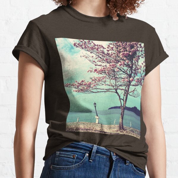 Blooms by the Sea - Panama Landscape - Pink Guayacan Tree Classic T-Shirt