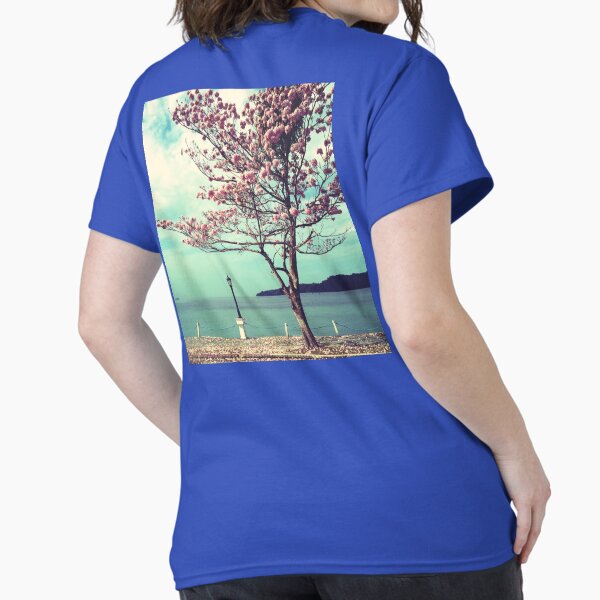 Blooms by the Sea - Panama Landscape - Pink Guayacan Tree Classic T-Shirt