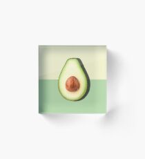 Avocado halbe Scheibe tropische Frucht Acrylblock