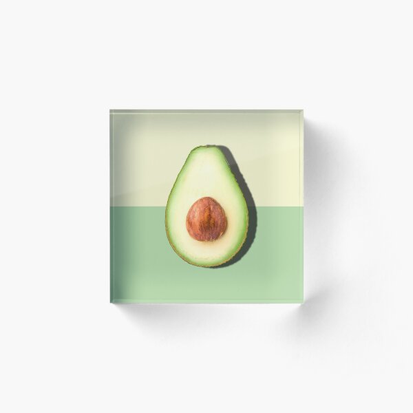 Avocado Half Slice Tropical Fruit Acrylic Block