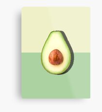 Avocado halbe Scheibe tropische Frucht Metallbild