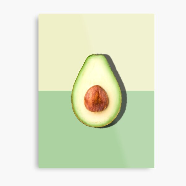 Avocado Half Slice Tropical Fruit Metal Print