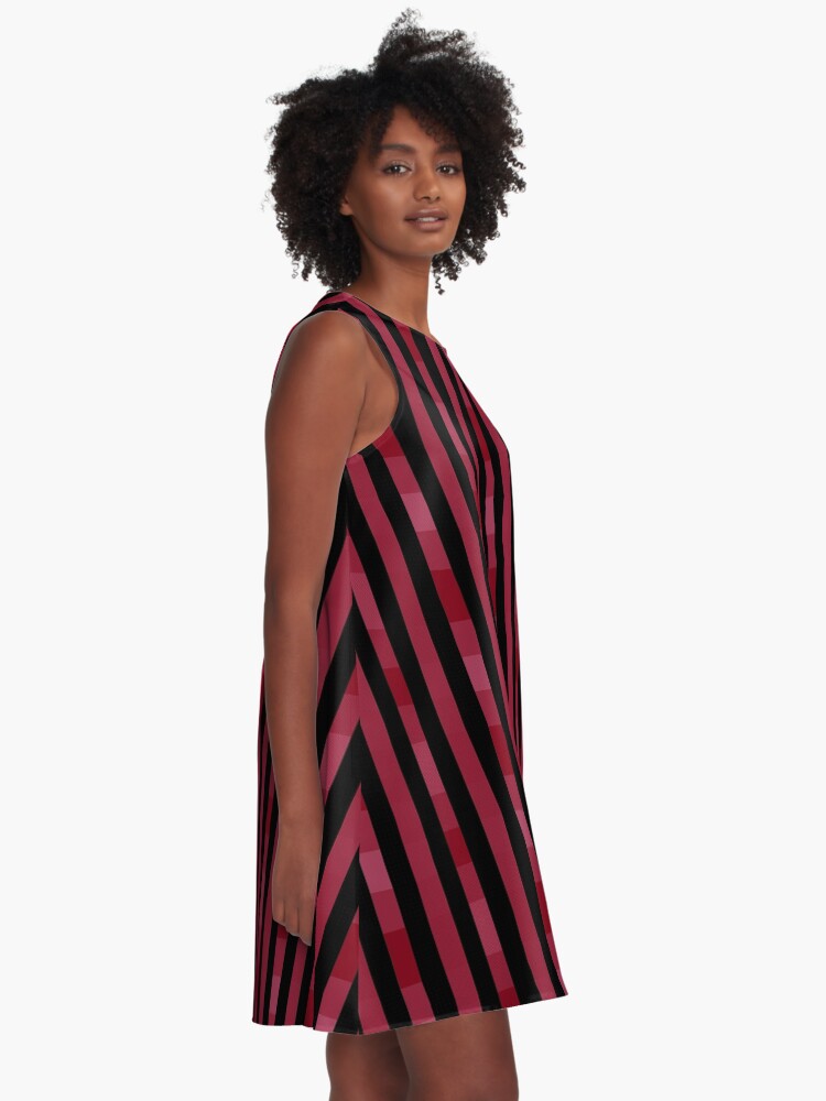 Thumbnail 2 of 4, A-Line Dress, Levito Stripes designed and sold by kinkatstyle.