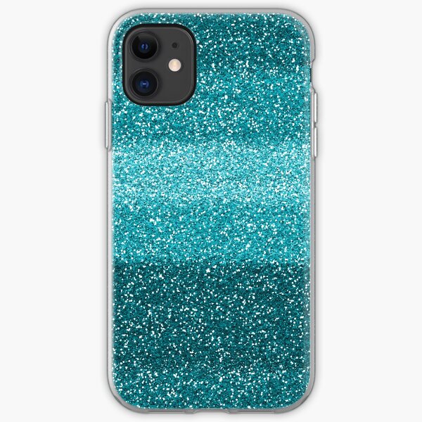 Glittery Glitter Teal Turquoise Blue Glitter iPhone Soft Case