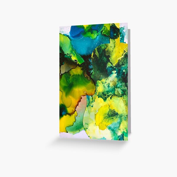 Green Violin Greeting Card