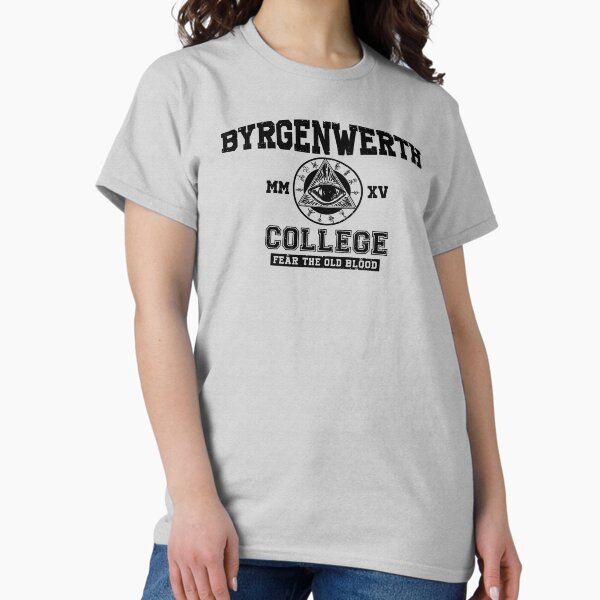Vista previa del artículo con la obra «Colegio Byrgenwerth (texto en negro)», diseñado y vendido por Lost In Shirts.